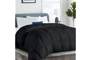 COHOME Oversized King Comforter - Down Alternative Duvet Insert with Anti-Clump Tech & 8 Tabs, All-Season Reversible Luxury Hotel Bedding - Gifts for Women/Men, Black 98"x116"