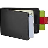 Distil Union Wally Classic RFID Wallet - No ID Window - Slim Bifold Wallet for Men with Money Clip, Premium Leather – Minimalist RFID Card Holder - Holds 12 Cards & 30 Bills - Black