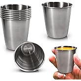 Stainless Steel Shot Glasses 70ml/2.37oz – 8 Pcs Metal Shot Glasses Unbreakable, Durable, Sleek Design with Smooth Surface, Easy to Clean – Suitable for Drinks for Home, Bar and Outdoor Use