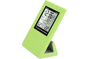 ERYUE Weather Forcast Clock Solar Powered Multifunctional Timing Digital Temperature Humidity Meter for Home Office School Gr