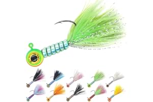 LURELINK-Crappie-Jigs-Marabou-Hair-Jigs-for-Crappie-Fishing-baits-and-Lures kit Panfish Trout 1/8 1/16 1/32 oz