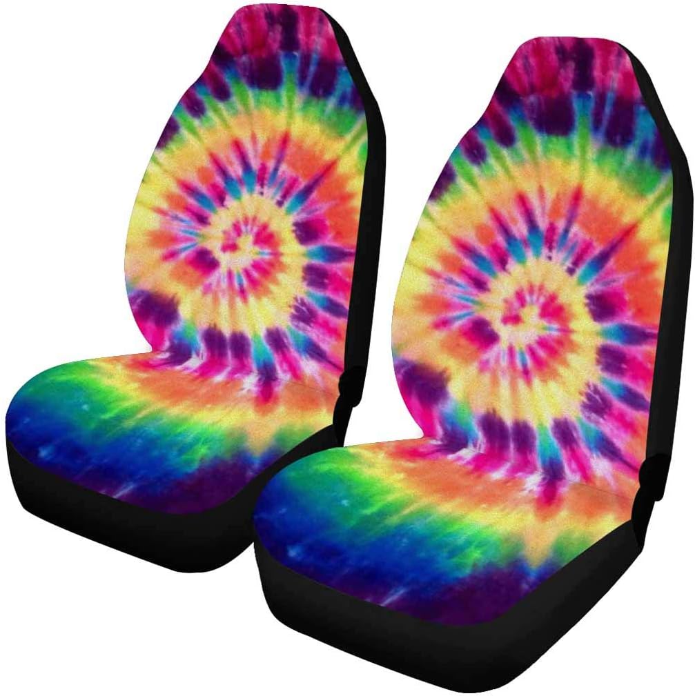 Amazon.com: INTERESTPRINT Custom Rainbow Tie Dye Car Seat Covers for