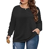 DOLNINE Womens Plus Size Sweatshirts Winter Oversized Pullovers Blouses Fall Casual Crewneck Long Sleeve Tops