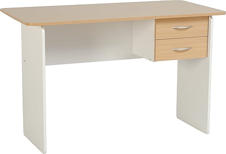 Jenny 2 Drawer Study Desk Beech White Office Furniture Amazon Co Uk Kitchen Home