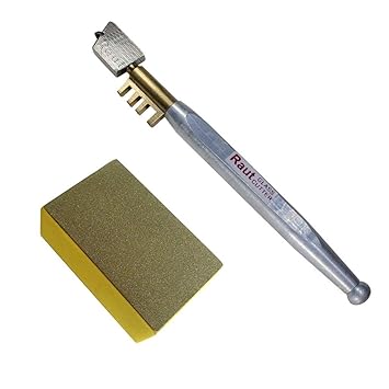 Excel Impex Glass Cutter kit - Diamond Tipped Glass Cutter and Diamond pad