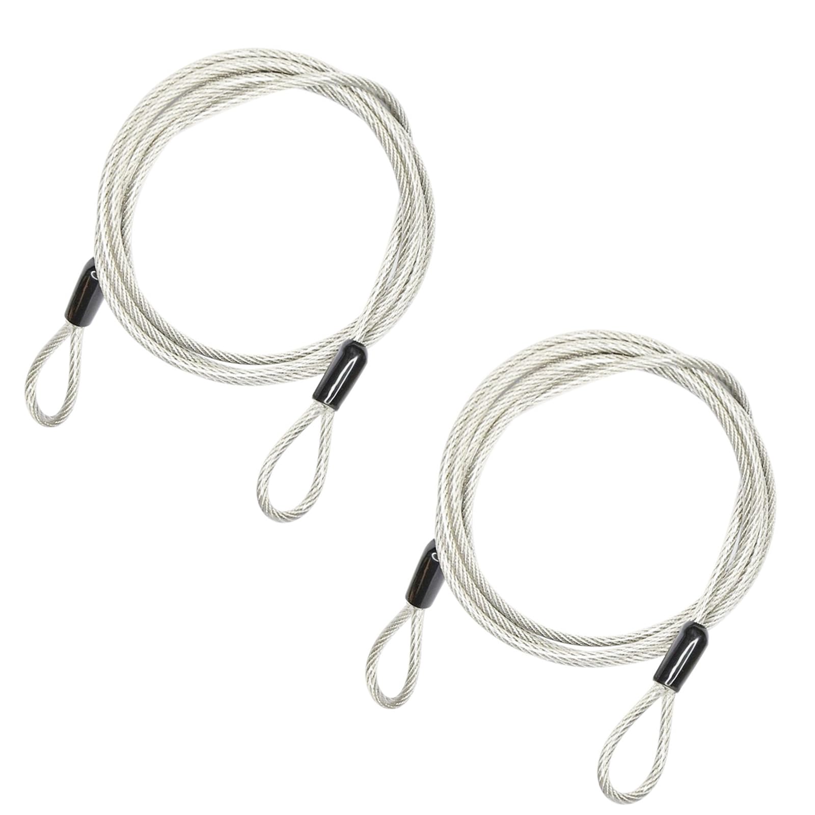 Beticam Bike Lock Cable Security Wire 2mx2.5mm Double Loop Safety Cable Braided Stainless Steel Cable, Flexible Security Cable Luggage Lock, Security Wire Padlock Cable for Scooter Bicycle Suitcase