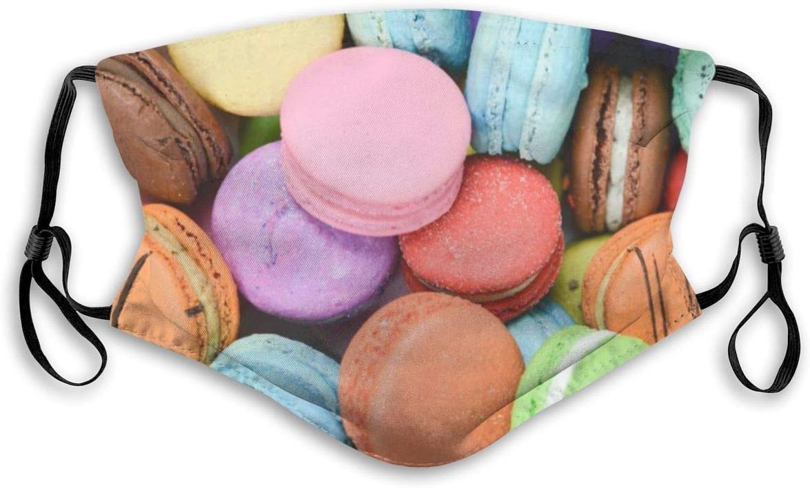 PecoStar Filter Mouth Cover For Men Women, Sweet Macarons Anti-Dust Face Mouth Kawaii Cover Adjustable Mouth Cloth
