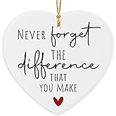 Never Forget The Difference You Make Ceramic Ornament – Thank You Gifts for Women Men, Coworker Appreciation, Retirement, Nurse, Teacher, Boss, Farewell, Goodbye Gift, Keepsake Decor