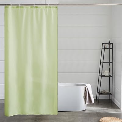 Furlinic Shower Curtain Anti Mould Waterproof Polyester 100x200 cm Yellow
