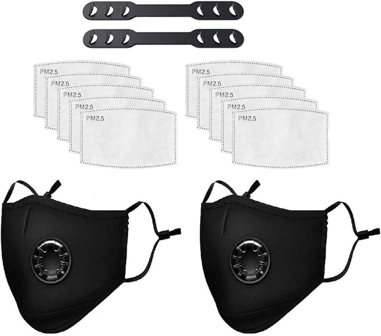 10 Pcs Replaceable 5 Layers PM2.5 Activated Carbon Filters Protect Anti Haze Filters Against Dust, Gas (2pcs + 10 Filters + 2 Gift)