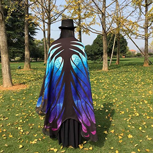 Clearance! Hot Sale! Halloween Butterfly Wings, Among Prop Soft Fabric Shawl Fairy Ladies Nymph Pixie Costume Accessory (197×125CM, C-Blue)