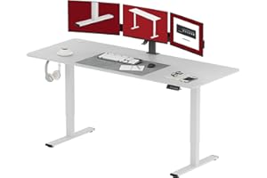 SANODESK Electric Standing Desk 79x32 Inch Height Adjustable Stand Up Desk Home Office Computer Workstation Sit Stand Home Office Desk with Splice Board (White Frame + White Top)