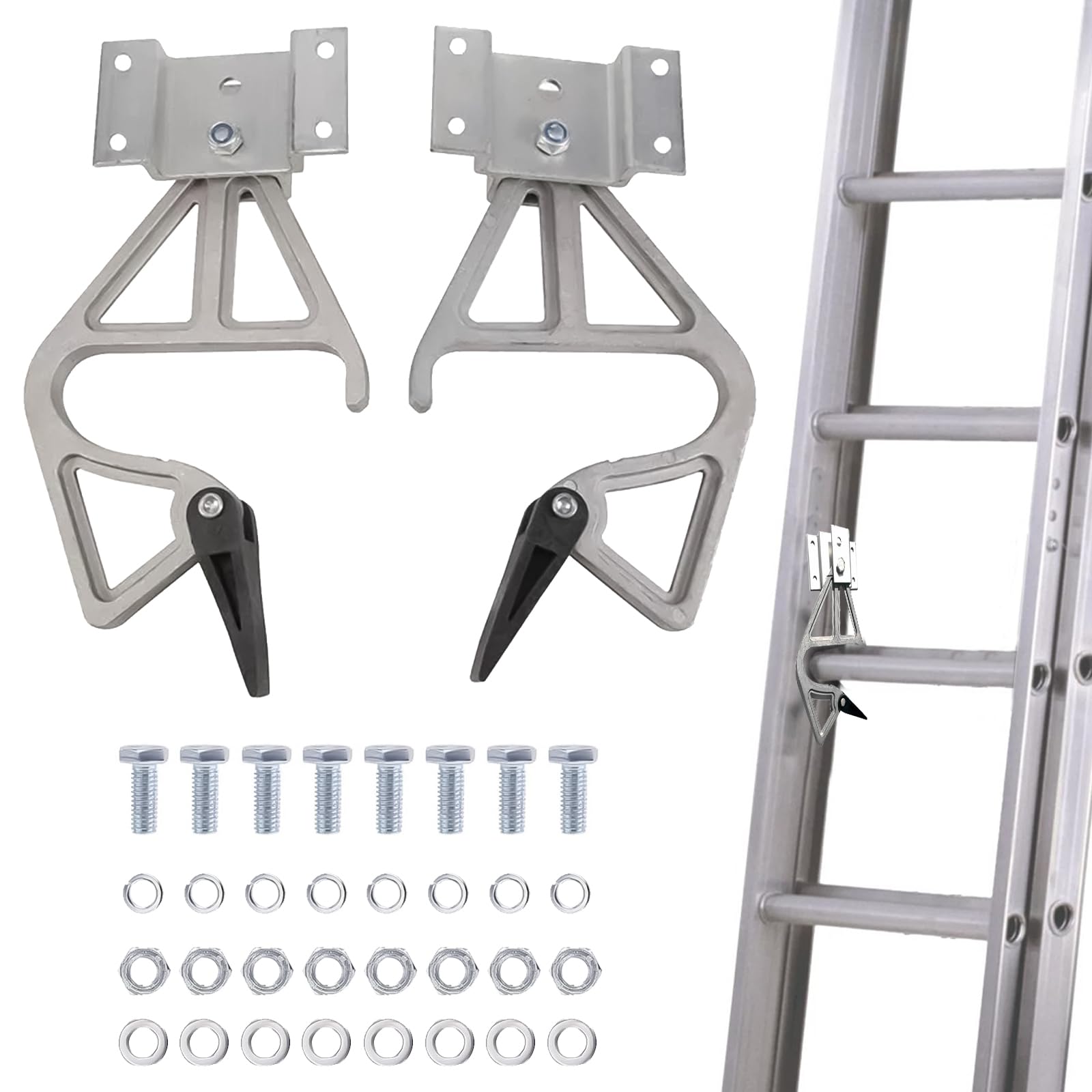 2 Pcs Aluminum Ladder Lock Kit, Extension Ladder Locks, Plum Blossom Disc Buckle Ladder Lock, Ladder Rung Locks, Telescopic Ladder Fixtures, Ladder Accessories for Extension Ladders