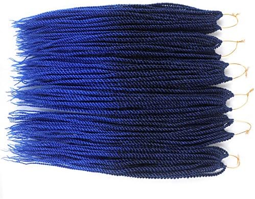 18inch 80g 30strands 6packs per lot senegalese twist hair ombre grey burgundy purple blue crochet braiding hair extensions (1B/Blue)