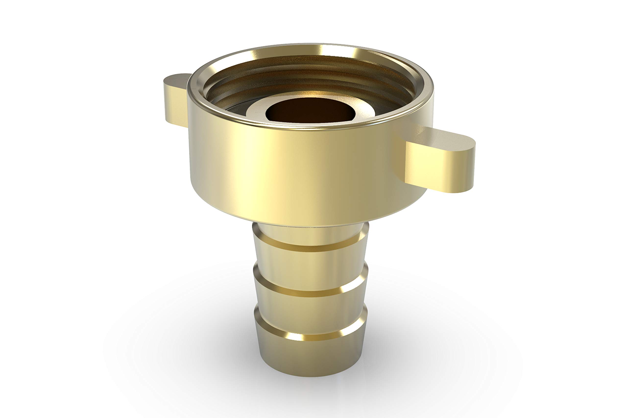 ABA Beul 55100.106.2 Screw Fitting Flat Wing Nut G Hose 3/4 (19 mm) with EPDM Seal, Brass, 3/4 x 19