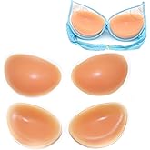 Majurphy Silicone Bra Inserts Pads,Non-adhesive Padding Insert, Boombas Breast Enhancer Push Up Bra Inserts,Chicken Cutlets Bra Insert,Orange, 1 Pair