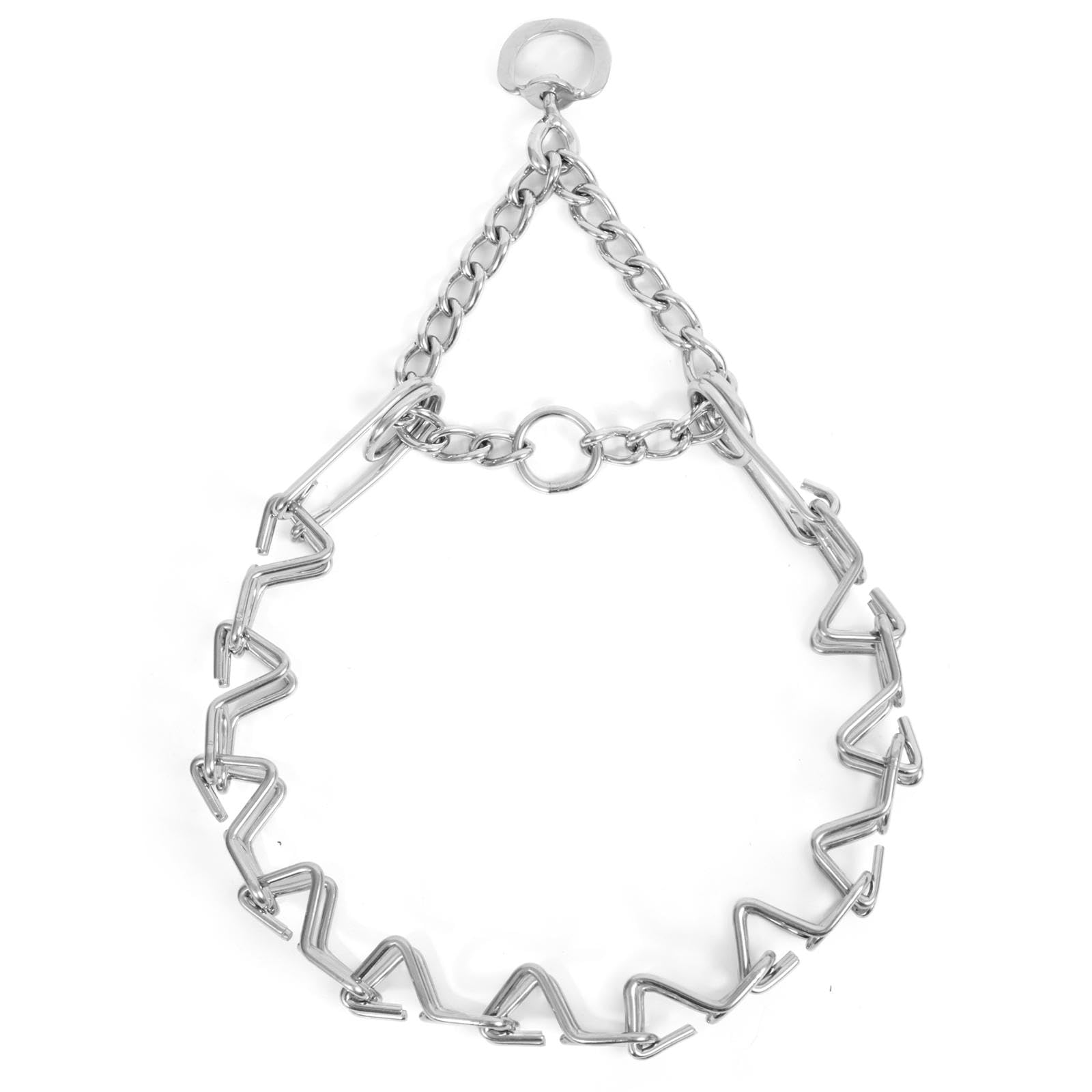 Photo 1 of Stainless Steel Curved Prongs Dog Training Collar Adjustable Pet Pinch Collar for Dogs with The Swivel Ring 22in x 3.0mm (Neck Size up to 18in) M/L