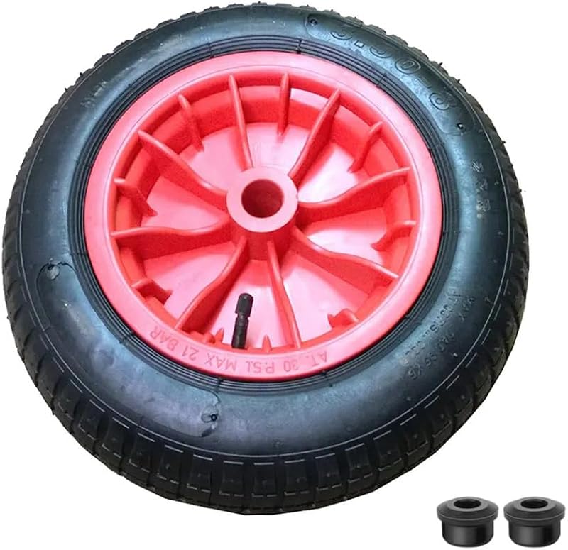 TAHA 14 Red Pneumatic Wheel 3.50-8 Replacement Bore 25.4mm 360mm