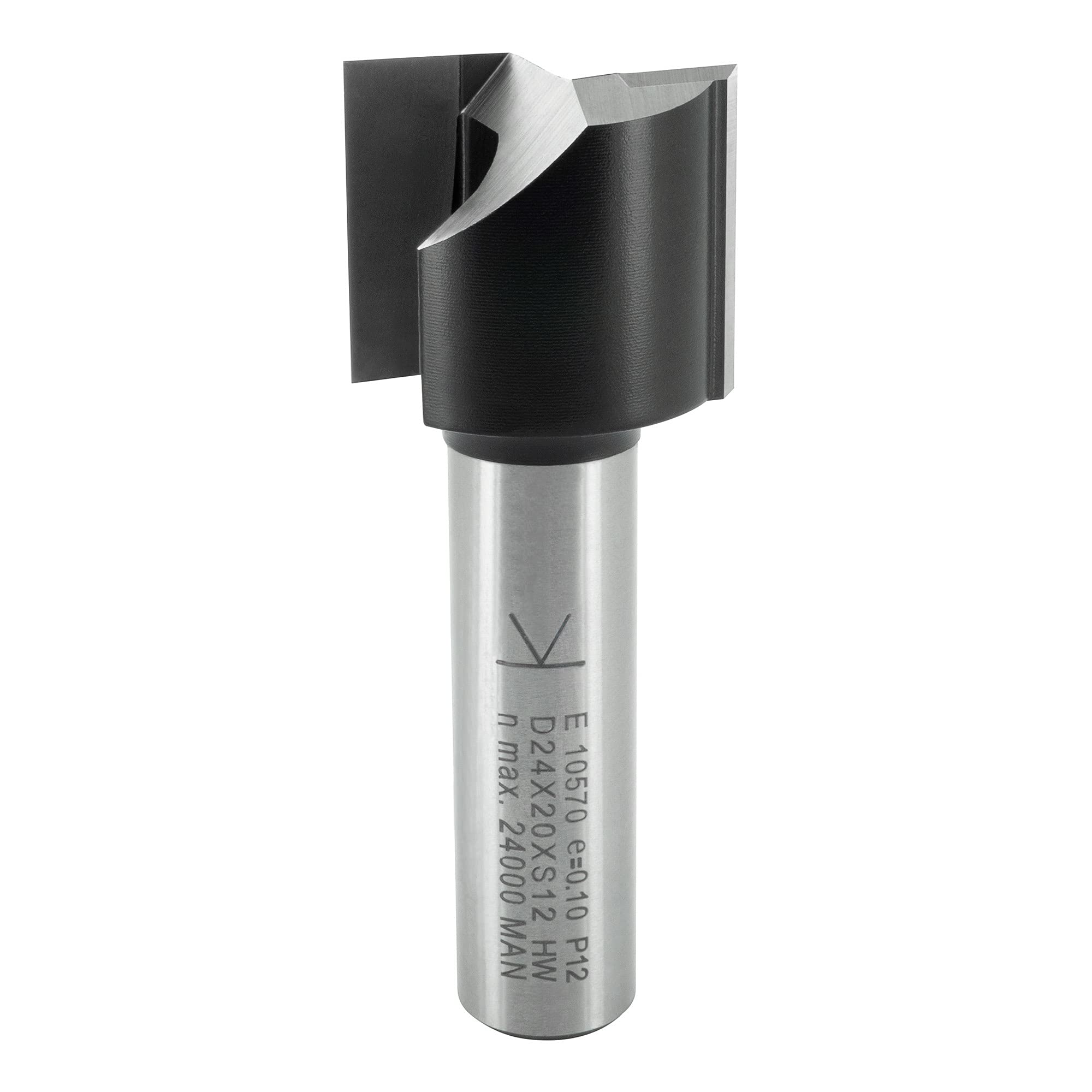 ENT 10570 Straight Cutter Tungsten Carbide TC, Shank (S) 12 mm, Diameter (D) 24 mm, NL 20 mm, SL 40 mm, GL 60 mm