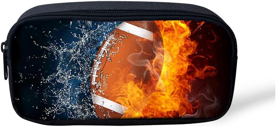 POLERO Big Capacity Pencil Pen Case Bag Pouch Holder for Middle High School Office College Girl Adult Large Storage(Rugby)