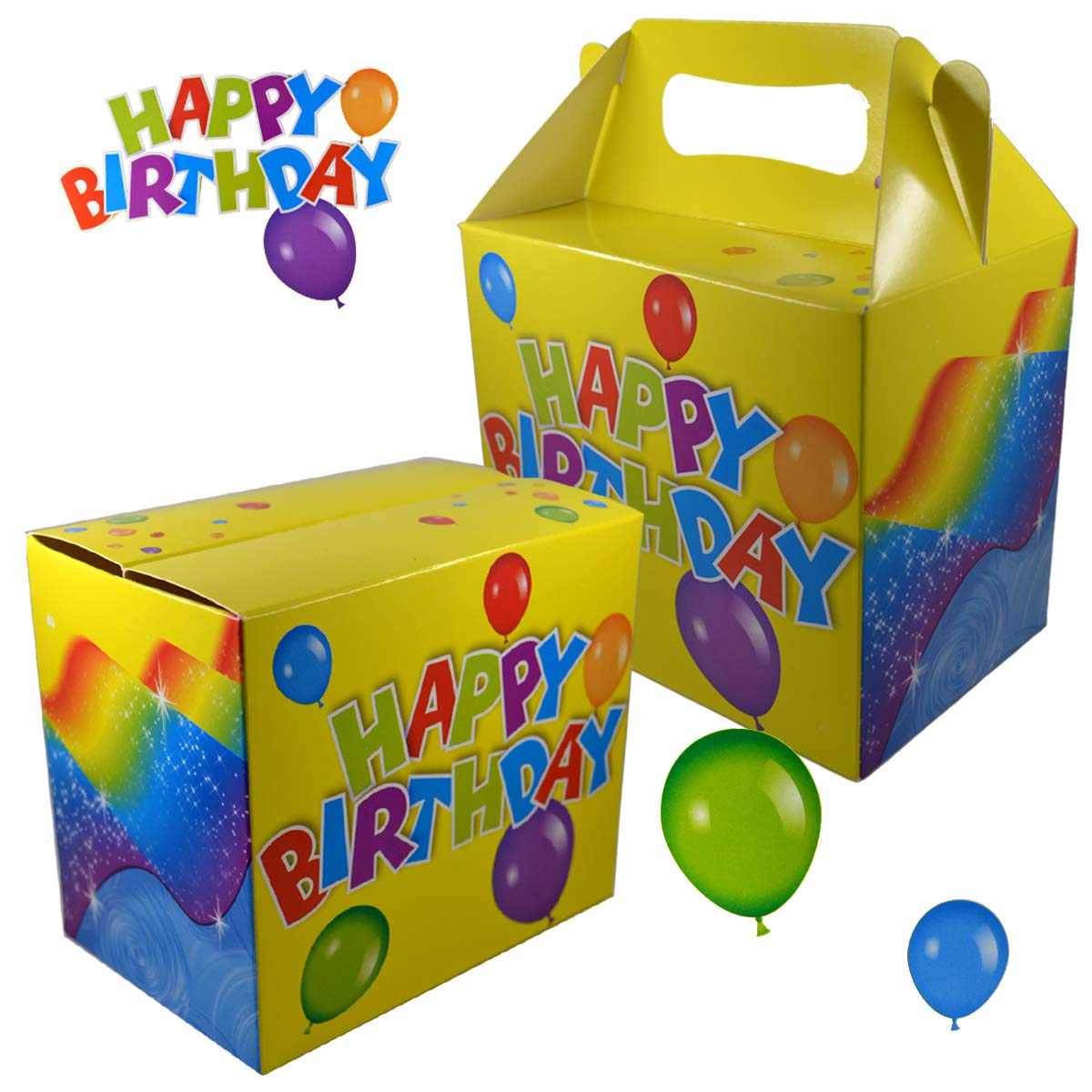 12 x Gift Boxes Children's Birthday Happy Birthday Gift Bags Colourful Party Box Party Decoration