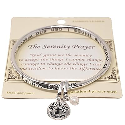 Emulily Serenity Prayer Twist Bangle Bracelet with Uganda Ubuy