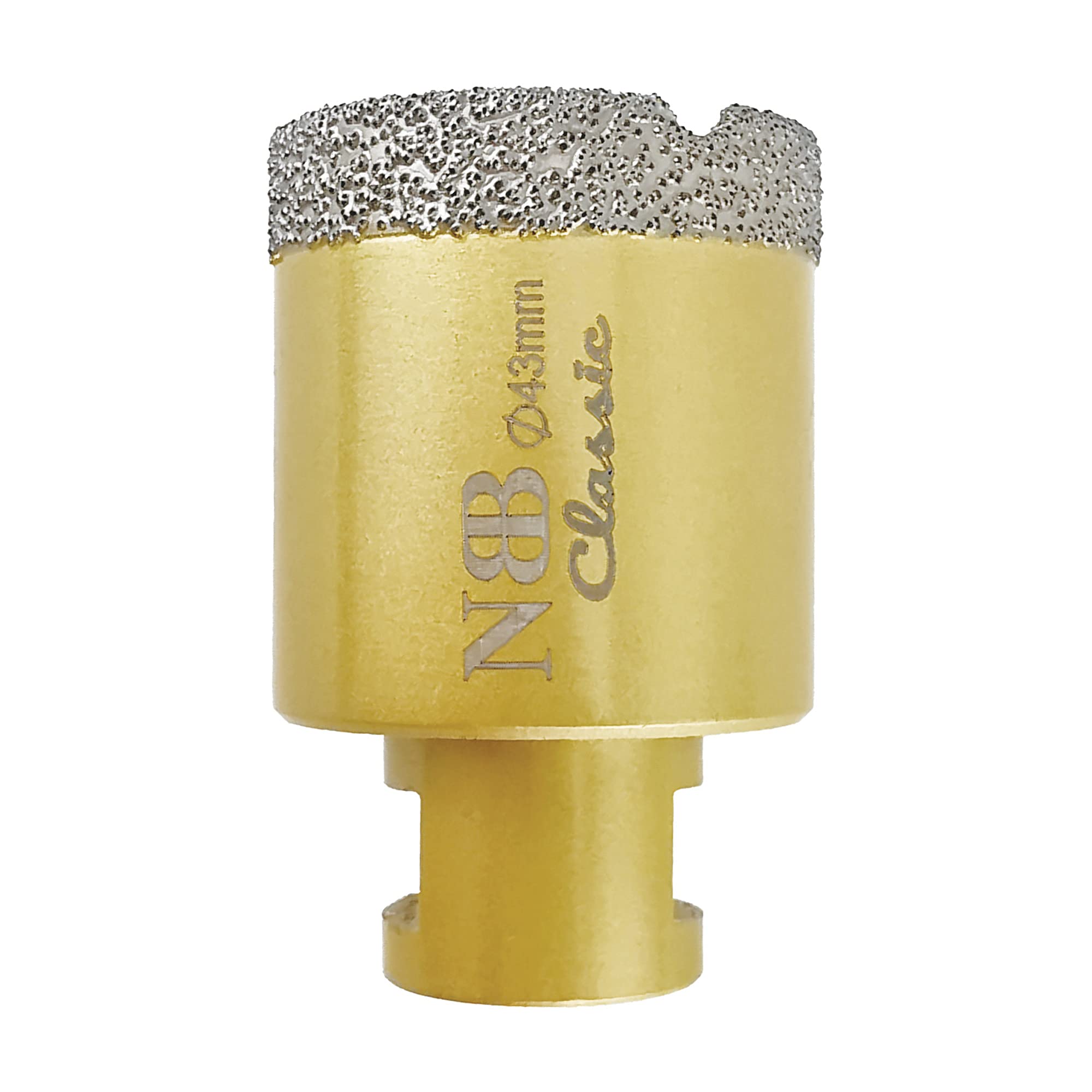 NBB vacuum brazed diamond hole saw with M14, Classic Golden type, diamond drill bit for dry or wet drilling professionally on hard porcelain, ceramic, tile, granite, marble,for angle grinder(1, 43mm) — image 1