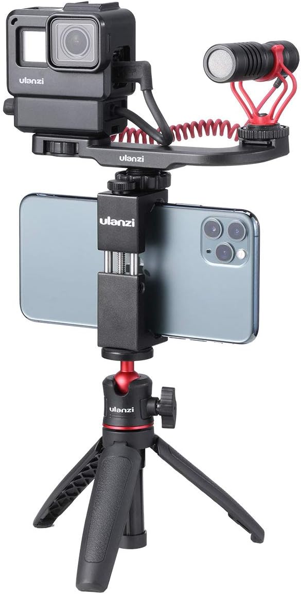 Ulanzi MT-08 Extension Phone Tripod, Mini Selfie Stick Tripod Stand Handle Grip for iPhone 11 Pro Max Samsung OnePlus Google Smartphone Canon G7X Mark III Sony RX100 VII A6400 A6600 Cameras Vlogging: Camera & Photo