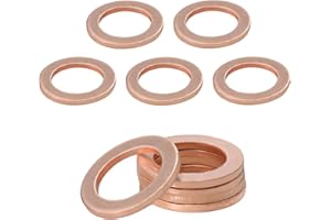 povtii 10 PCS Oil Drain Plug Gasket, 14mm Copper Oil Crush Washer Compatible with OEM PN Part 007603-014106, Car Accessories for Oil Drain Plug Washer Gaskets Seals Replacement