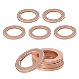 povtii 10 PCS Oil Drain Plug Gasket, 14mm Copper
