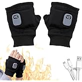 Portable Heated Gloves for Women, Smart Thermostatic Electric Heated Fingerless Gloves Rechargeable Heated Gloves with Digital Display, Hand Warming Gloves for Work Cycling Skiing Outdoor Snow