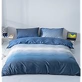 KAREVER Blue Gradient Comforter Set Full Gradient Blue Queen Bedding Set Multicolor Light Blue Bedding Set Blanket Quilts Blue Color Comforter Set for Full Bed