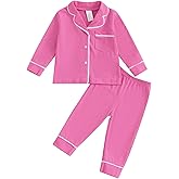 Balaflyie Baby Button Down Pajamas Set Shirt and Pants Toddler Cotton Pjs Long Sleeve Sleepwear