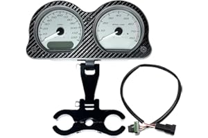 Unrestricted Walk Carbon Fiber Gauges Bezel Instrument Relocation Bracket Speedometer Extension Harness Included for Road Glide FLTRX 15-23，Black