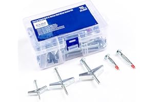 HOME MASTER HARDWARE 70 Pcs Toggle Bolt and Hollow Wall Drive Anchor Kit for Drywall Hanging Heavy Items on Drywall - 1/8" 3/16" 1/4",1/8 in Molly Bolt Drive Hollow Drive Wall Anchor Kit