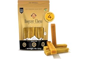 Dogsee Original Himalayan Yak Cheese Chews 1lb (Large - 4 Chews) | Breath Freshener for Dogs | Fight Plaque & Tartar | Long Lasting Dental Dog Chews