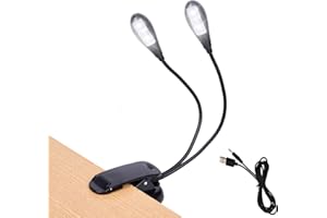 Music Stand Light, 1/2/4/10 Pack Clip on LED Book Lights, USB and AAA Battery Operated, Reading Lamp in Bed, 4 Brightness Lev