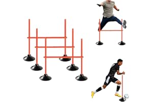 TNZMART 3.3 FT Agility Poles Adjustable Hurdles for Soccer Football Speed Training Equipment Track and Field