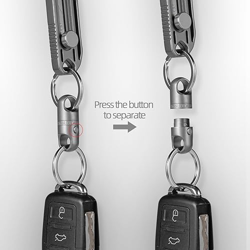 FEGVE Quick Release Keychain, Titanium Magnetic Keychain Pull