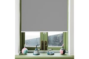 AOSKY Roller Window Shades Blackout Blinds for Windows Cordless Bedroom Shade Room Darkening Shades Door Blinds with Thermal Insulated Easy to Install for Home，Office，Bathroom W36xL72 Grey