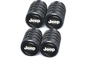 BALTHUS with Jeep Tire Valve Caps, Valve Stem Caps with Jeep Grand Cherokee Wrangler Compass Renegade Patriot Grand Comander, Alloy Car Tire Caps for Corrosion Resistant Leak-Proof Car Accessories, Black