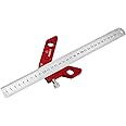DDWT YX-3 Center Finder Woodworking Square Center Scribe 45 90 Degrees Angle Line Scriber Marking Tools Metric and Inch Ruler Magnetic Wood Measuring Scribe Tool
