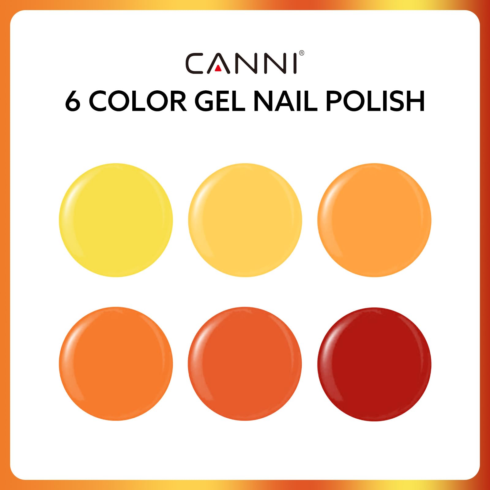 CANNI 6Pcs 9ml Yellow Fall Gel Nail Polish Set- Orange Red Yellow Fall Colors Gel Polish Kit DIY at Home Salon Christmas New Year's Gifts for Girls - Image 2