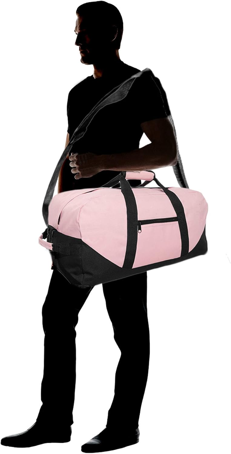 21" Large Duffle Bag with Adjustable Strap (Pink): Clothing