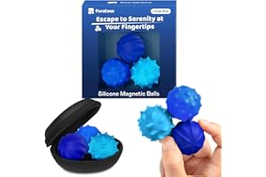 Magnetic Sensory Fidget Balls – 3PC Large Weighted Textured Silicone Stress Relief Toys for Adults & Teens with ADHD, Autism, Anxiety – Quiet Fidget Magnets for Desk, Travel, Office & Gifting