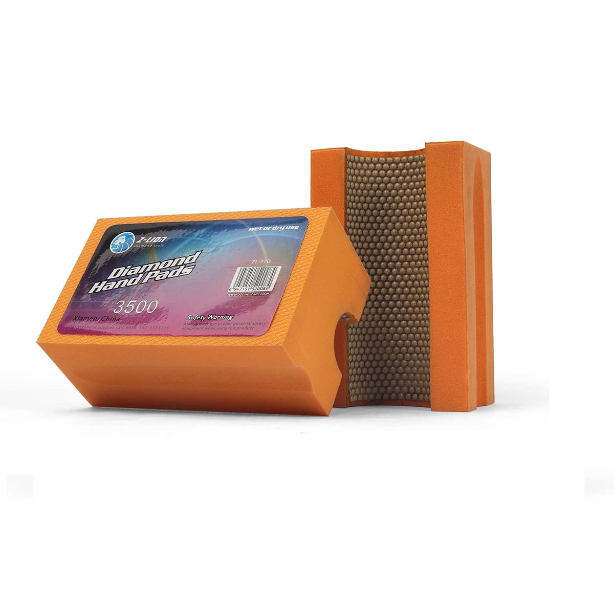 Boxonly Sanding Blocks Polishing Grinding Block 3000 Grits V20 Diamond Polishing Hand Pads Block for Granite Marble Glass Grinding