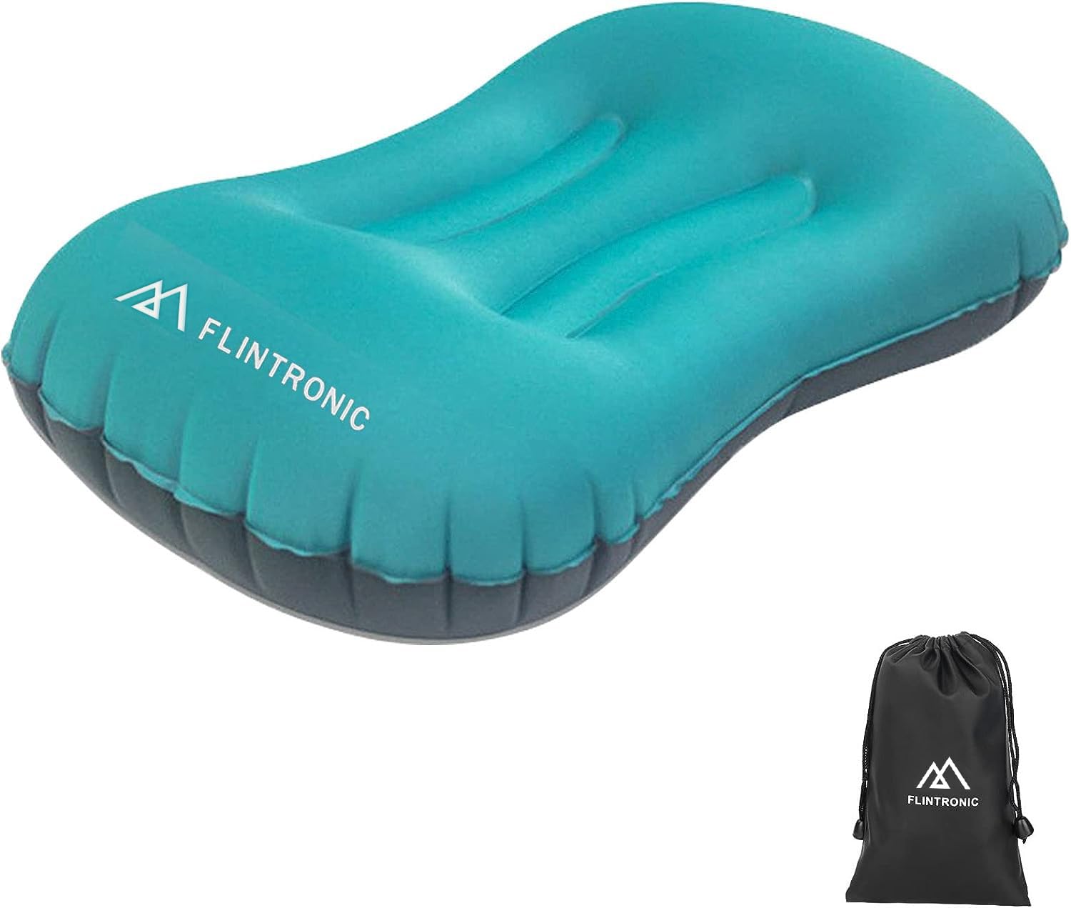 flintronic Camping Pillows, Inflatable Travel Pillow for Neck, Ultralight Beach Pillow with Storage Bags, Blow Up Pillows Ergonomic Air Pillow for Neck & Lumbar Support - Comfort in Travel(Blue)