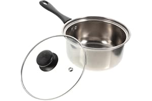 LALADEFIEE 18Cm Stainless Steel Milk Saucepan with Single Handle, Deep Soup Cooking Pot for Household Kitchen,