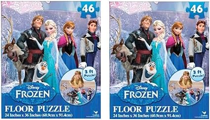 Amazon Com Disney Frozen 46 Pc Floor Puzzle 24 X 36 X 2 Set