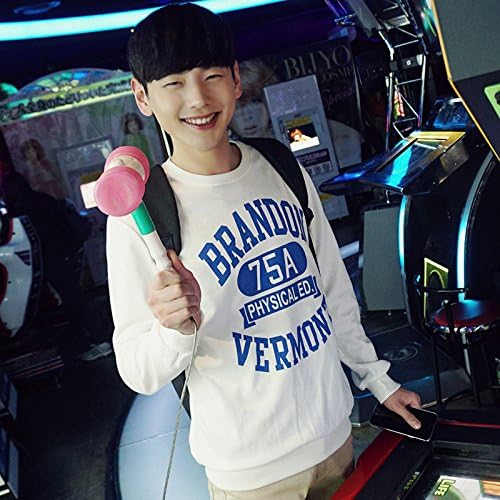 ZHENN-Korean male tide head sets no loose sweater sweater collar cap jacket male students,L,white